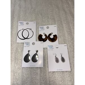 Time And Tru NWT Earrings- Set Of 4 Pierced Ears MSRP $14